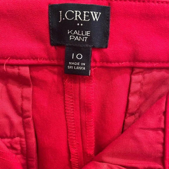 J. Crew Red Kallie Pant Size 10 - Picture 3 of 5
